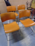 Set of (4) Metal Stacking Chairs