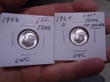 1946 and 1964 D-Mint Roosevelt Dimes