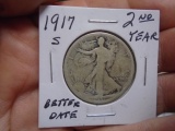 1917 S-Mint Walking Liberty Half Dollar