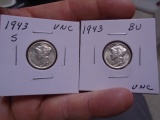 1943 S-Mint and 1943 Mercury Dimes