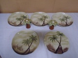 Bahamas Hand Painted Plates & Salt & Pepper Shakers