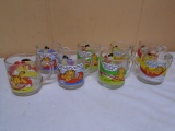 Set of 8 Glass McDonalds Garfield Mugs