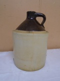 Brown Over White Crock Jug