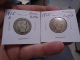 1915 D-Mint and 1915 Barber Quarters