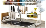 SLENPET Over The Sink Dish Drying Rack, Adjustable for sinks under 33