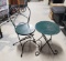 Heavy Iron Folding Patio Chair & Matching Folding Side Table