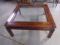 Large Solid Wood Square Coffee Table w/ Glass Insert