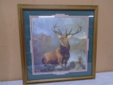 Beautiful Wood Framed Buck Deer Print