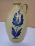 Conner Prarie Salt Glazed Crock Jug w/ Cobalt