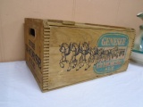 Wooden Genesse 12 Horse Ale Crate w/ Lid