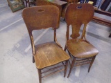(2) Antique Oak Chairs