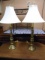 Beautiful Matching Pair of Ornate Brass Table Lamps