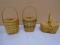 3pc Group of Carnations Handmade Baskets w/ Lids