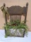 Decorative Antique Wooden Chair Back Planter Box Wall Décor