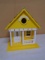 Yellow Wooden Bird House w/ Front Porch