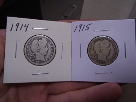 1914 and 1915 Barber Quarters
