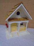 Wooden Yellow Accent Birdhouse w/ Porch