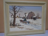 C.Carson Oil On Canvas Amish Scene Framed Picture