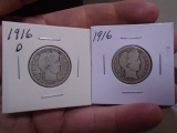 1916 D-Mint and 1916 Barber Quarters