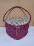 Vintage Heart Shaped Sewing Basket