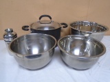 Large Circulon Stock  Pot & Stainless Steel Bowls