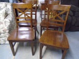 St of 4 Solid Wood Dining Chairs