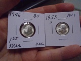 1946 and 1953 S-Mint Roosevelt Dimes