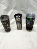 Three Insulated Raiders Drink Tumblers