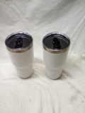 Pair of 32 Oz Stainless Steel Lined Insulated Travel Tumblers