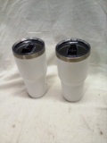 Pair of 32 Oz Stainless Steel Lined Insulated Travel Tumblers