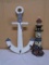 Wood & Rope Anchor Wall Décor & Wooden Lighthouse