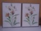 (2) Matching Beautiful Wood Framed Floral Canvas Wall Art Pieces