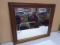 Antique Oak Framed Beveled Glass Mirror