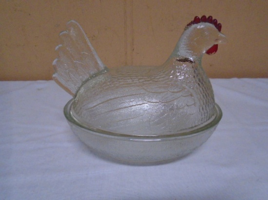 Vintage Indiana Glass Hen on Nest