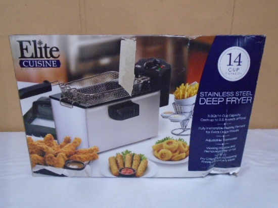 Elite Cuisine 14 Cup Stainless Steel DeepFryer