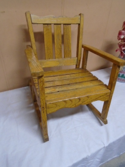 Antique Oak Child's Rocker