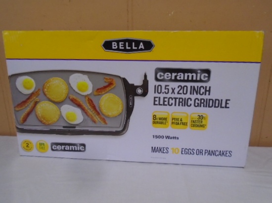 Bella 10.5" x 20" Ceramic Electric Griddle