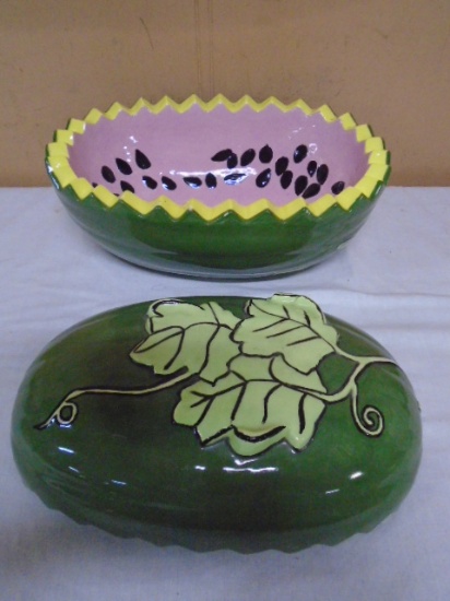 Ceramic Covered Watermelon Dish