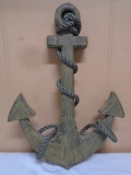 Large Wood & Rope Anchor Wall Décor