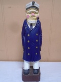 Hand Carved & Painted Wooden Sea Captain Statue