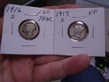 1916 S Mint & 1917 Smint Mercury Dimes