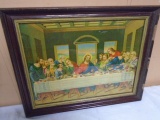 Vintage Framed Last Supper Picture