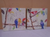 2pc Canvas Wall Art w/ Birds