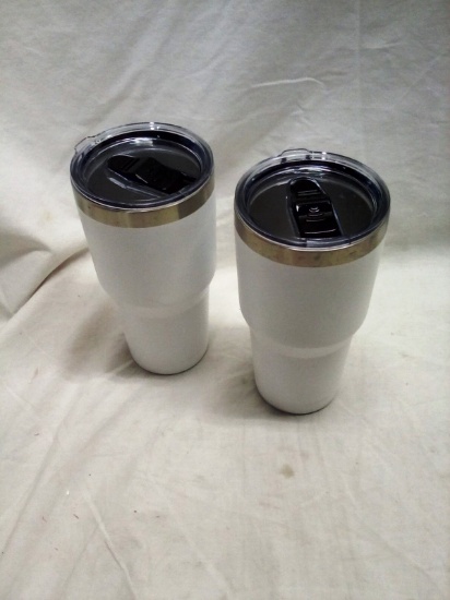 Pair of 32 Oz Stainless Steel Lined Insulated Travel Tumblers