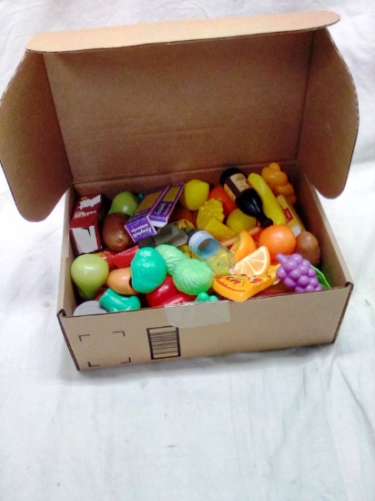 Box Full of Plastic Toy Food