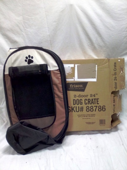 Frisco Collapsible 24" Double Door Soft Side Dog Crate New Item
