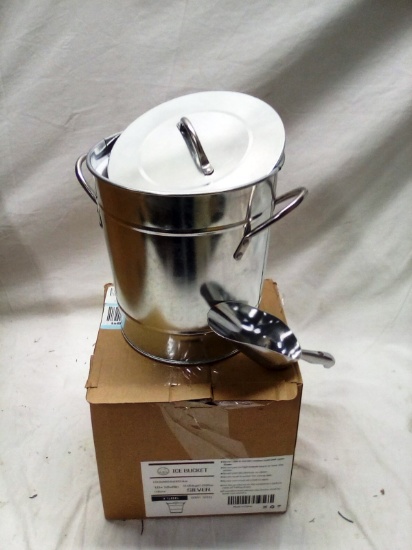 Galvanized Insulated Ice Bucket with Lid and Ice Scoop