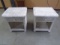 (2) Matching White Wicker Night Stands w/Drawers