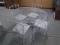 Beautiful Vintage White Iron Round Glass Top Table w/ 4 Matching Chairs