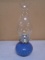 Blue Glass Oil Lamp